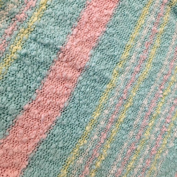 Vintage 80s 90s Pastel Nubby Striped Sweater, Soft Girl Pastel Sweater, VSCO - Picture 4 of 10